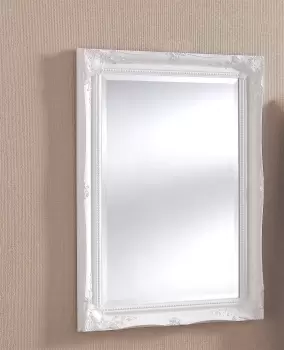 Image of French Style Carved Mirror White 103x73cm