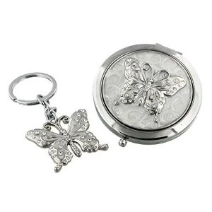 Image of Sophia Compact & Keyring Set - Butterfly