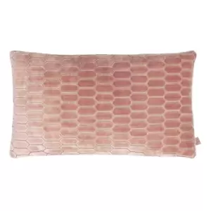 Image of Rialta Geometric Rectangular Cushion Rose, Rose / 30 x 50cm / Polyester Filled