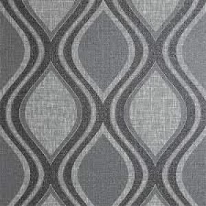 Image of Arthouse Curve Charcoal Wallpaper