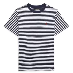 Image of Polo Ralph Lauren Polo Ralph Lauren Stripe Logo T-Shirt Juniors - Blue