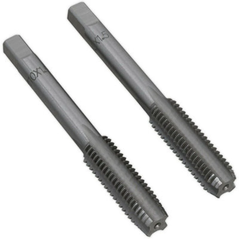 Image of Loops 2 PACK - M10 x 1.5mm Taper & Plug Tap Set - Premium Steel - Socket Threading Bit Metallics