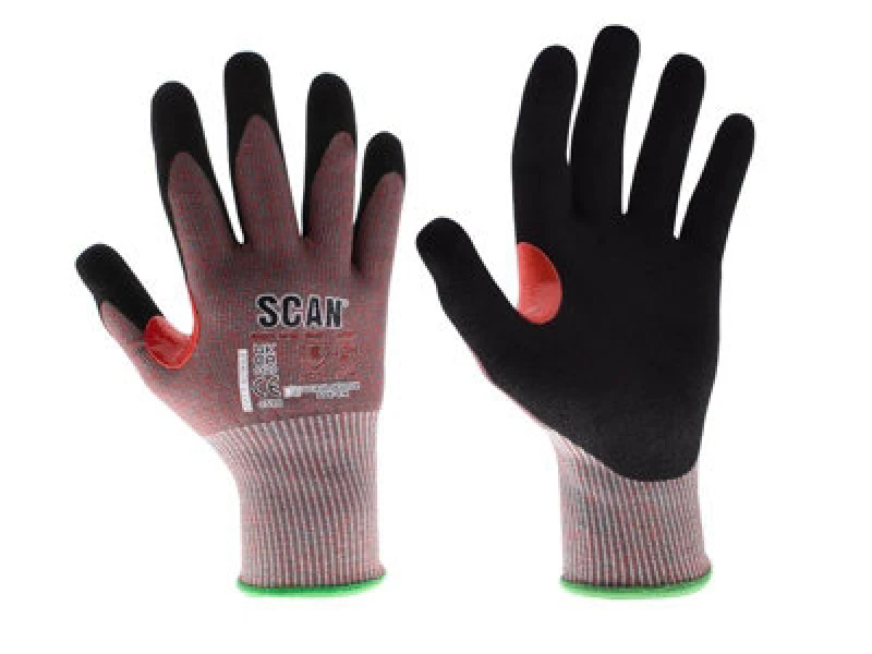 Image of Scan Njc3258Dq Nitrile Palm Cut F Gloves - M (Size 8) Scaglocutfm