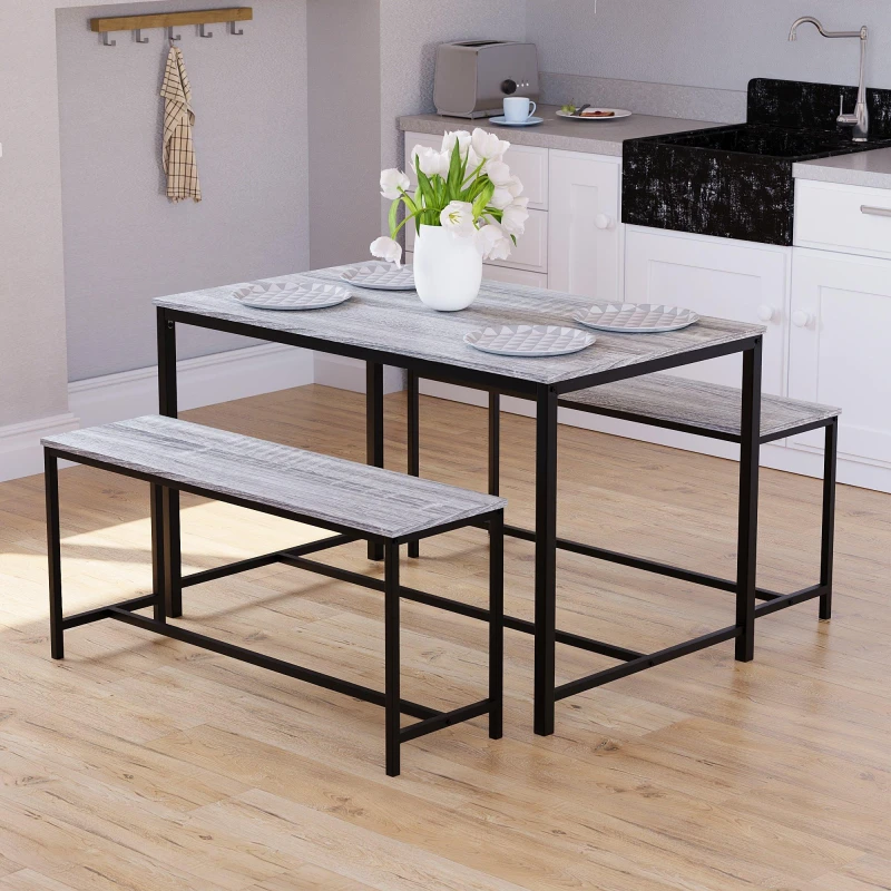 Image of Lassic Vida Designs Brooklyn 4 Seater Dining Set Grey unisex 4 Seater