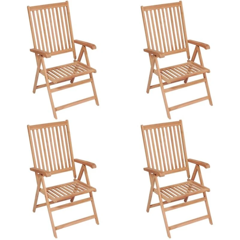 Image of VIDAXL Reclining Garden Chairs 4 pcs Solid Teak Wood Vidaxl 8720286297735