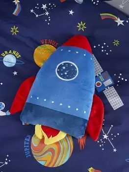 Image of Catherine Lansfield Lost In Space 3D Rocket Cushion Blue