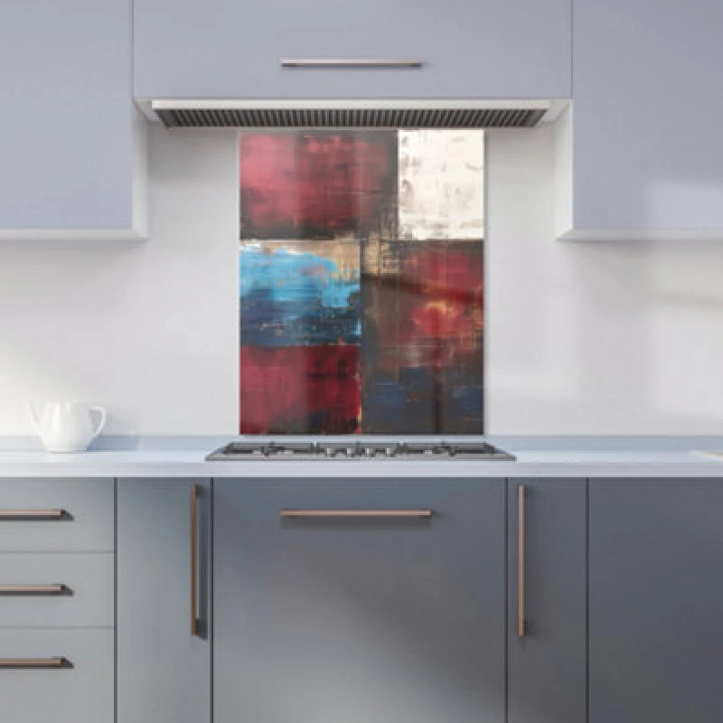 Image of Warren Reed Designer Rustic Harmony In Bold Colours Kitchen Splashback