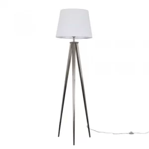 Image of Nero Floor Lamp with XL White Aspen Shade