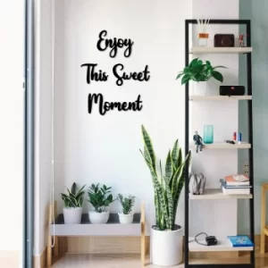 Image of Enjoy This Sweet Moment Black Decorative Wooden Wall Accessory