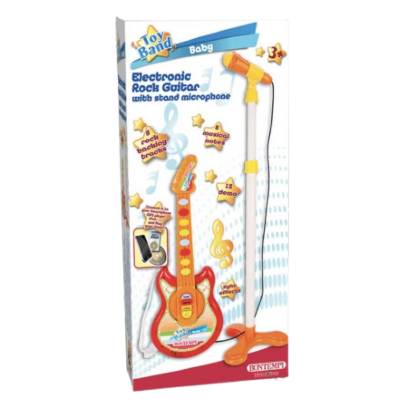 Image of Bontempi Baby Rock Guitar with Stand Microphone BON-245025
