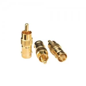 Image of Lindy BNC Female -> Phono Male Adapter (3 Pack) wire connector Gold