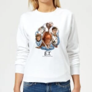 Image of ET Painted Portrait Womens Sweatshirt - White - S