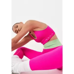 Image of Missguided Seamless Rib V Neck Crop Top - Pink