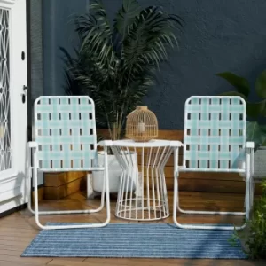 Image of Novogratz Priscilla Folding Garden Patio Dining Chairs 4 Pack Aqua Haze Blue