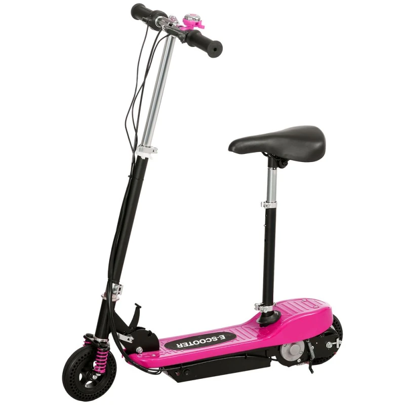 Image of HOMCOM Folding Electric Scooter With Warning Bell, For Ages 4-14 Years, Pink AA1-108V70PK