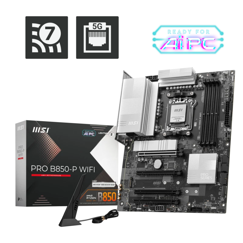Image of MSI PRO B850-P WIFI AMD Ryzen AM5 DDR5 ATX Motherboard