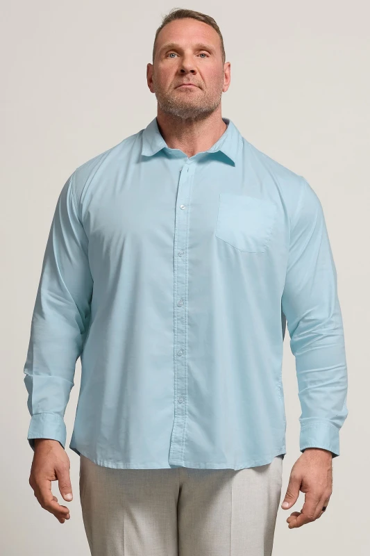 Image of BadRhino Mens Stretch Long Sleeve Shirt in Blue Size: 7-8XL Blue Male 7-8XL