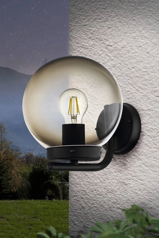 Image of EGLO Eglo - Taverna Outdoor Globe Wall Light Black IP44 10053810