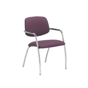Image of Dams MTO Tuba Chrome 4 Leg Frame Conference Chair with Half Upholstered Back - D
