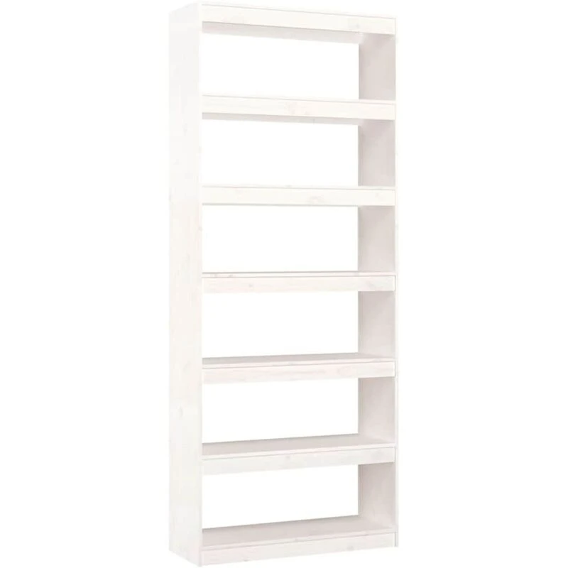Image of VIDAXL Book Cabinet/Room Divider White 80x30x199.5cm Solid Wood Pine Vidaxl 8720286609040