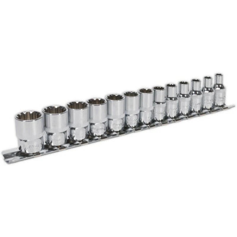 Image of Loops 13pc UNIVERSAL Metric Socket Set - 1/4" Sq - TOTAL DRIVE Fits Most Fasteners Multi