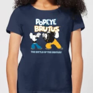 Image of Popeye Popeye Vs Brutus Womens T-Shirt - Navy - M