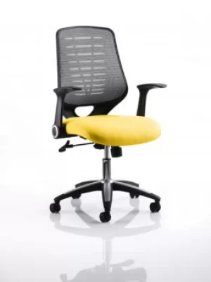 Image of Relay Task Operator Chair Bespoke Colour Silver Back Yellow