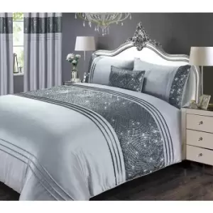 Image of Charleston Glitter Sequins Duvet Cover Set Bedding Range Grey Double - Grey