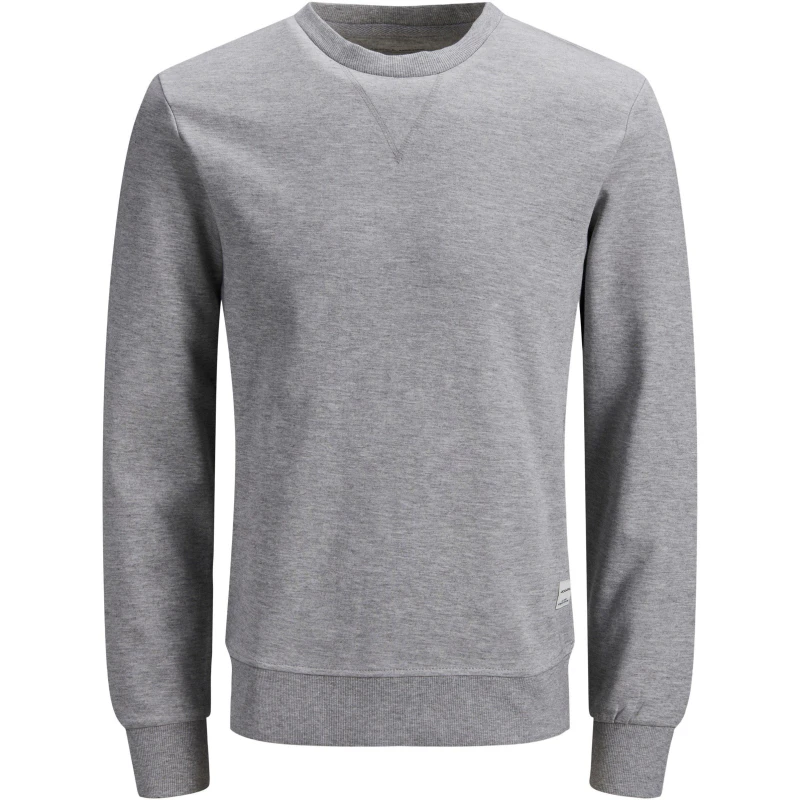 Image of Jack and Jones Basic Crew Sweatshirt - Grey Grey XS