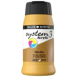Image of Daler Rowney System 3 Acrylic Paint Yellow Ochre (500ml)