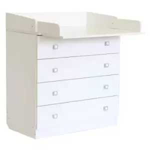 Image of Kidsaw - Kudl Kids 4 Drawer Unit 1580 With Changing Board and Storage - White