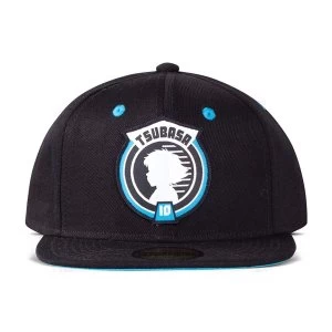 Image of Captain Tsubasa - Unisex Tsubasa 10 Logo Patch Snapback Baseball Cap (Black)