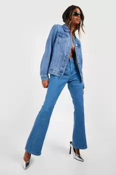 Image of Basics High Waisted Disco Flared Jeans