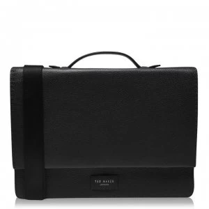 Image of Ted Baker Housed Leather Messenger Bag - NAVY
