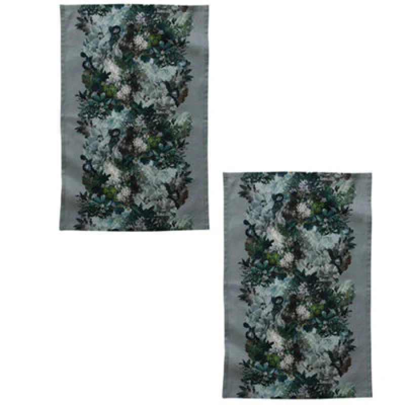 Image of MM Living Set of 2 Florian Cotton Linen Tea Towel 50 x 70cm Multi unisex