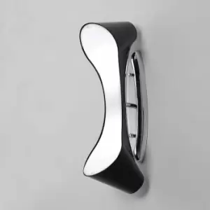 Image of Ora 2-light E27 wall light, glossy Black / white arylic / polished chrome