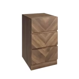 Image of Taranto 3 Drawer Bedside Table Royal Walnut
