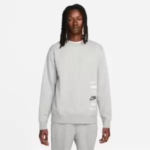 Image of Nike Club Fleece+ Mens Brushed-Back Crew - Grey