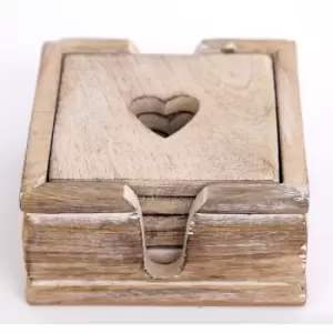 Image of S/6 Wooden Heart Coasters