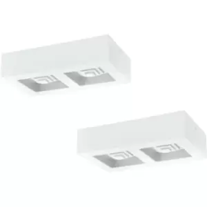 Image of 2 PACK Wall / Ceiling Light Modern White Box Lamp 255mm x 140mm 6.3W LED