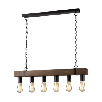 Image of Fan Europe Lighting - Fan Europe Texas - Bar Ceiling Pendant, Moro, Antique Wooden, E27