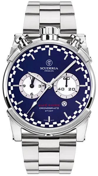 Image of CT Scuderia Watch Bullet Head Check Flag - Blue CTS-074