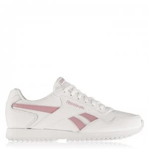 Image of Reebok Royal Glide Ripple Clip Ladies Trainers - White/Lilac