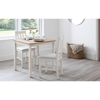 Image of Dining Set - Coxmoor White & Oak Square Table & 2 Chairs - Julian Bowen