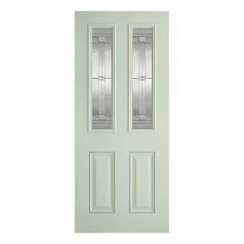 Image of LPD Malton Victorian Fully Finished Light Green Composite Glazed with Obscure Glazing External Front Door - 1981mm x 838mm (78 inch x 33 inch) LPD Doo