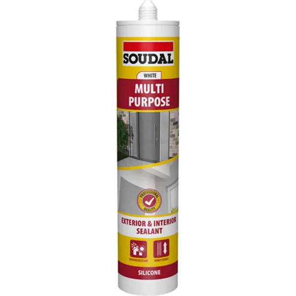 Image of Soudal Multi-purpose Silicone Sealant Brilliant White