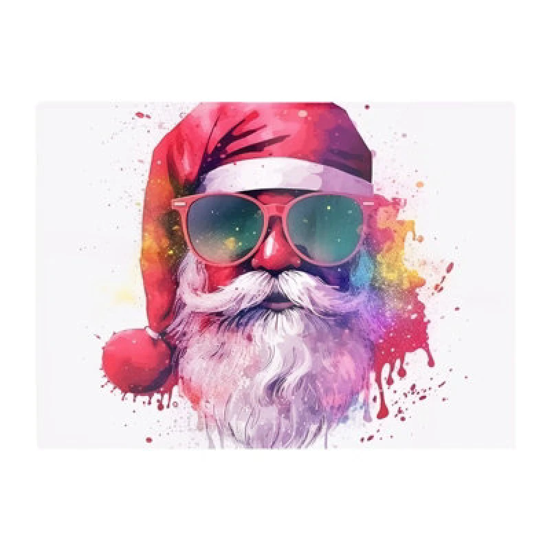 Image of Warren Reed Designer Splashart Santa In Glasses Chopping Board