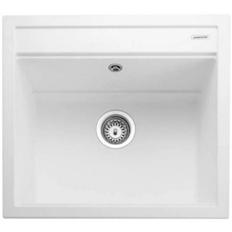 Image of Rangemaster Prato Single Bowl Inset Granite Kitchen Sink - White PRA570AW/-DS White