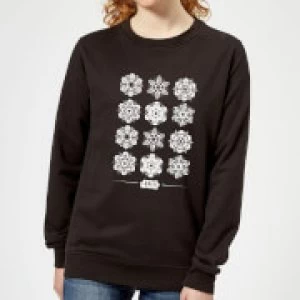Image of Star Wars Snowflake Womens Christmas Sweatshirt - Black
