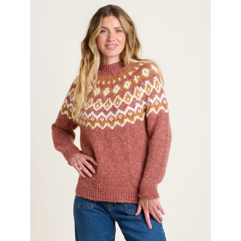 Image of Brakeburn Chunky Knitted Fairisle Jumper Bronze
